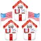 5Pcs Welcome Home Balloon/Red House Balloons with USA Flag Foil Balloons for Veterans Day, Memorial Day, Happy Adoption Day,Thanksgiving, Christmas, Military Homecoming Patriotic Celebrations